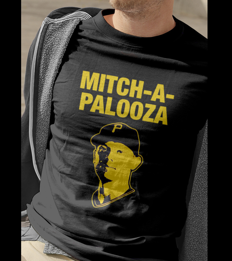 Pittsburgh Pirates Mitch-a-Palooza Bold Yellow Baseball Player T-Shirt