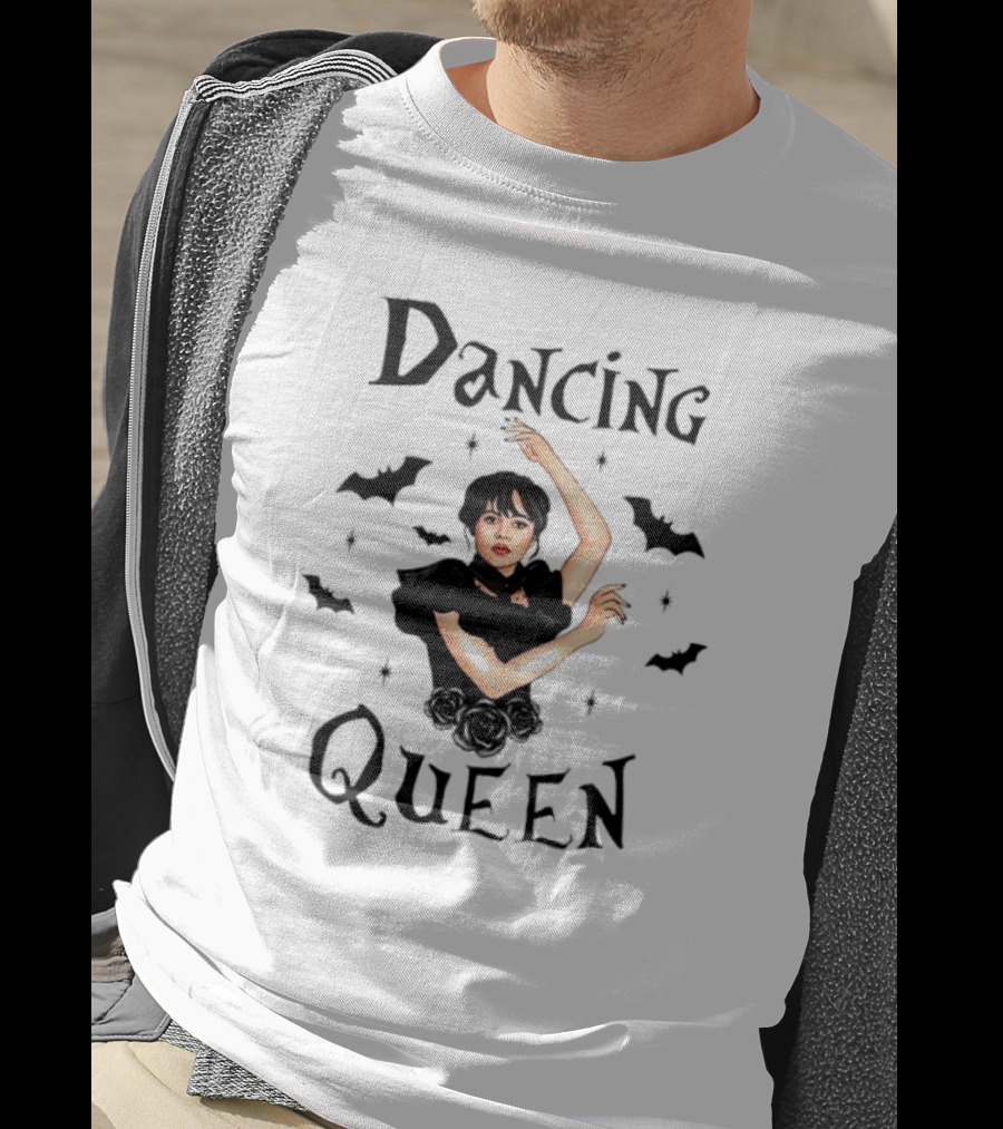 Dancing Queen Wednesday Addams Bats Roses T-Shirt