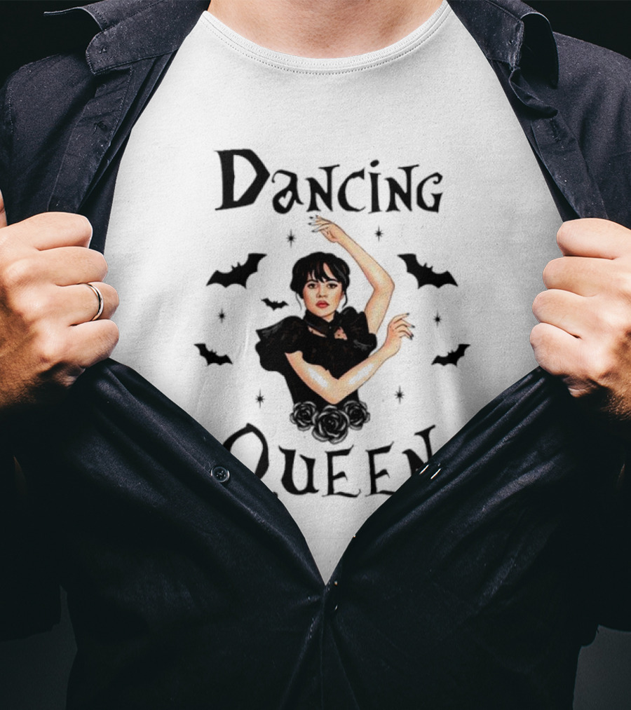 Dancing Queen Wednesday Addams Bats Roses T-Shirt