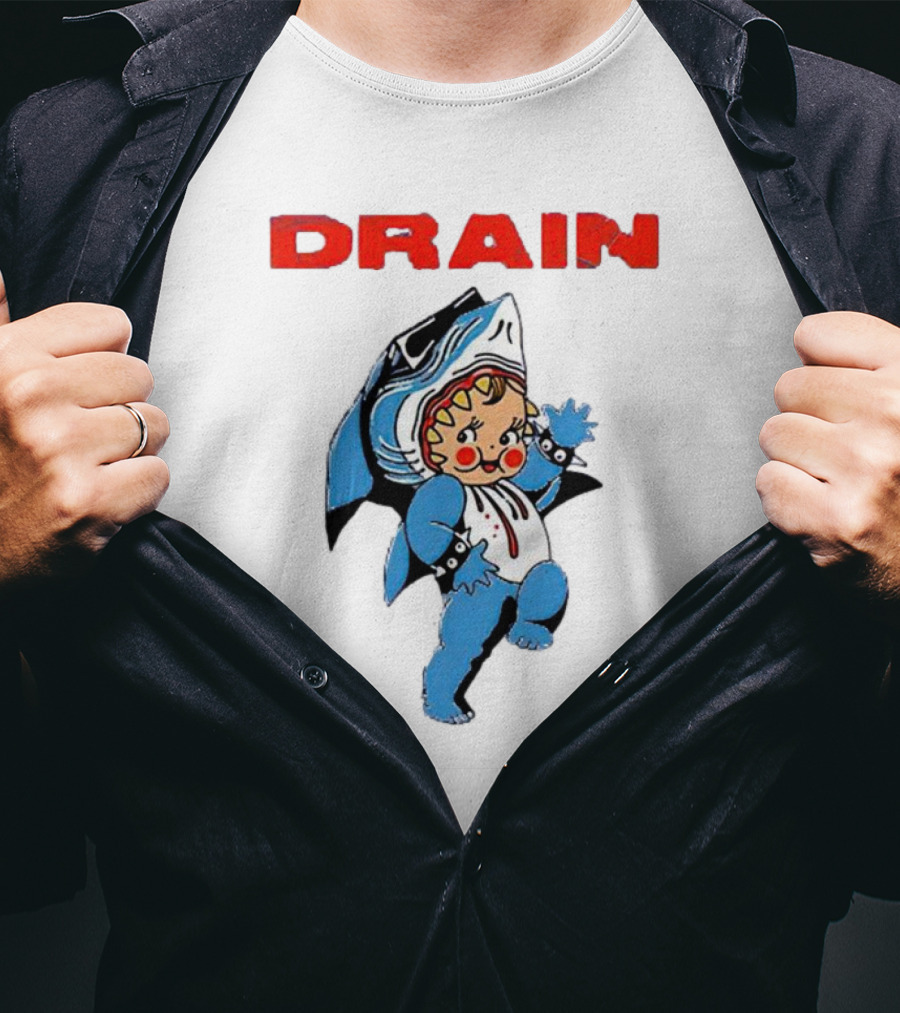 Drain Kewpie Shark Costume Charm T-Shirt