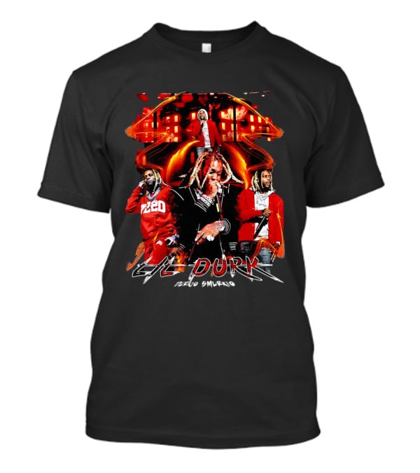 Lil Durk Durkio Smurkio 7220 Rapper Red Jacket Montage T-Shirt