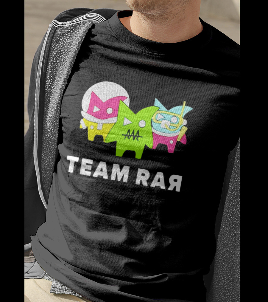 Team RAR Colorful Cartoon Graffiti Characters T-Shirt