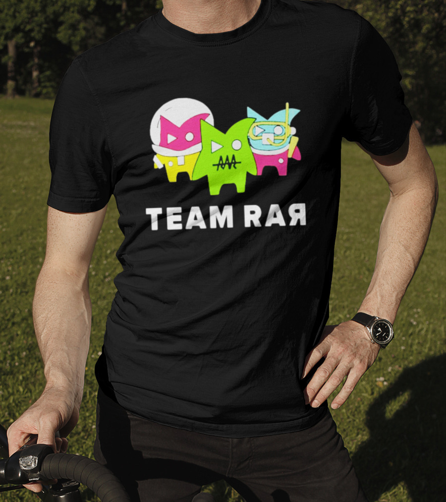Team RAR Colorful Cartoon Graffiti Characters T-Shirt