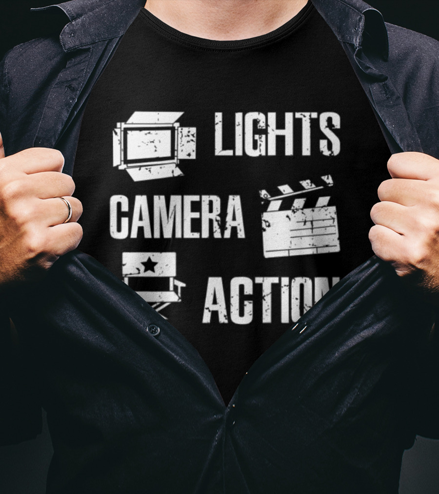 Lights Camera Action Movie Director Filmmaker Film Director T-Shirt