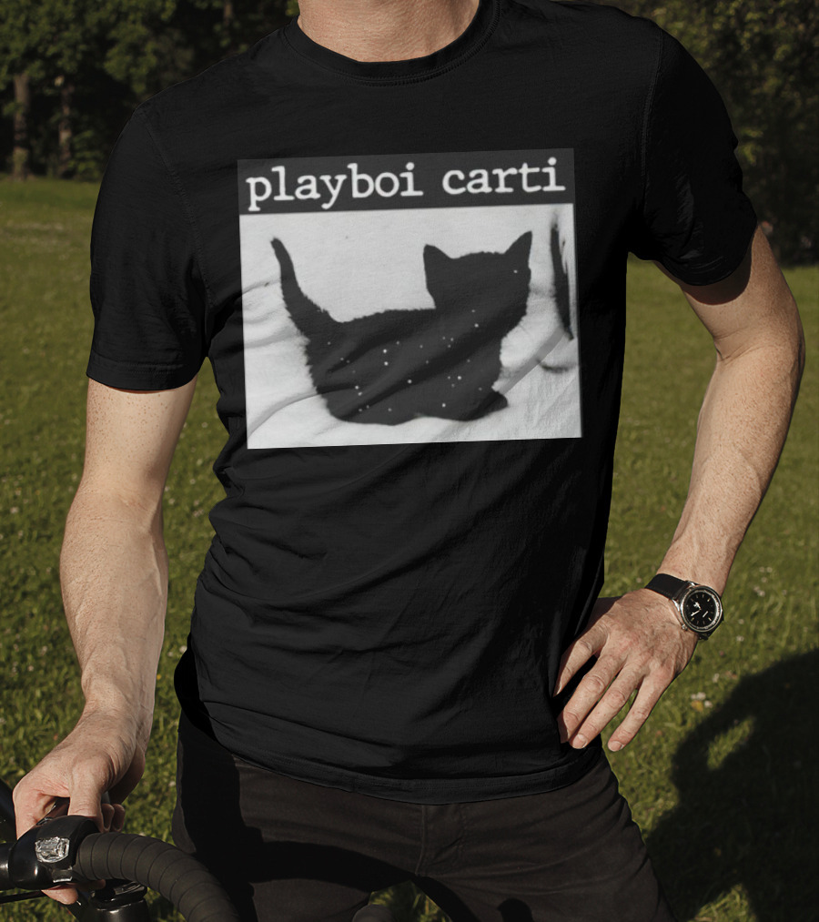 Playboi Carti Starry Black Cat Minimalist Aesthetic T-Shirt