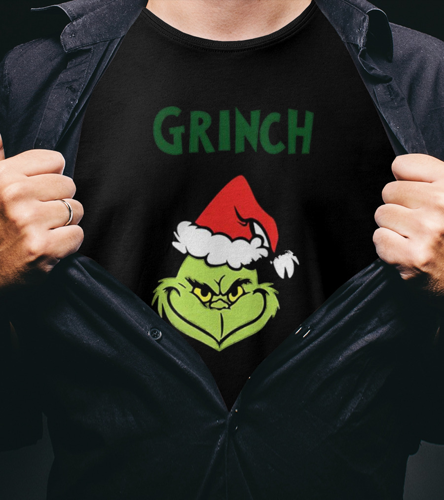 The Grinch Santa Hat Christmas T-Shirt