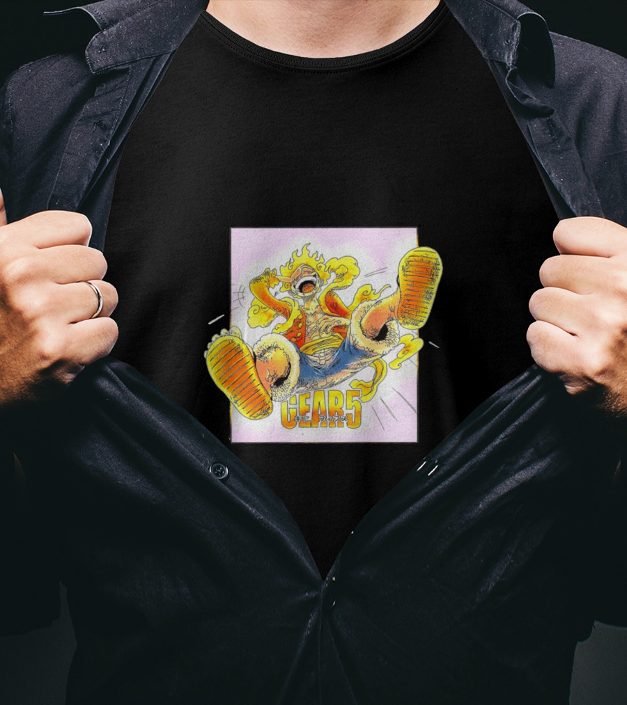 Monkey D. Luffy Gear 5 Jumping Action Anime T-Shirt