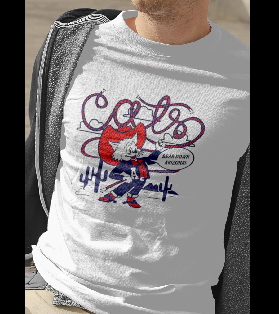Arizona Cats Bear Down Wild West Lasso Cactus Cowboy T-Shirt