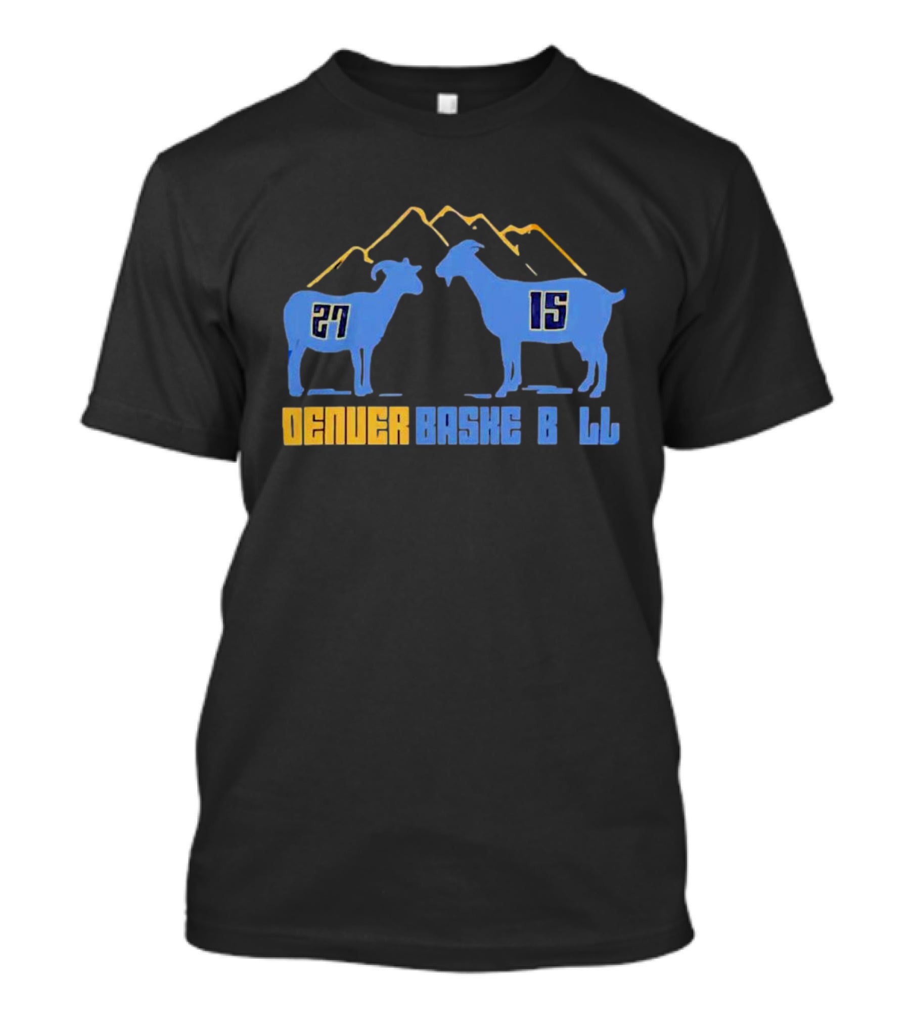 Denver Basketball Goats 27 15 Mountain Peaks T-Shirt