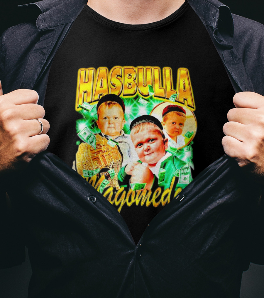 Hasbulla Magomedov Money Collage With Belt And Face Expressions T-Shirt