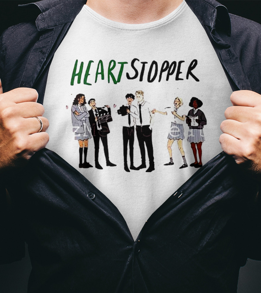 Heartstopper Rainbow Characters Fanart Couple Group T-Shirt