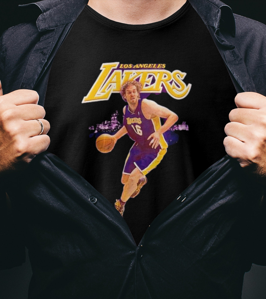 Los Angeles Lakers Pau Gasol Basketball Player 16 NBA Career T-Shirt