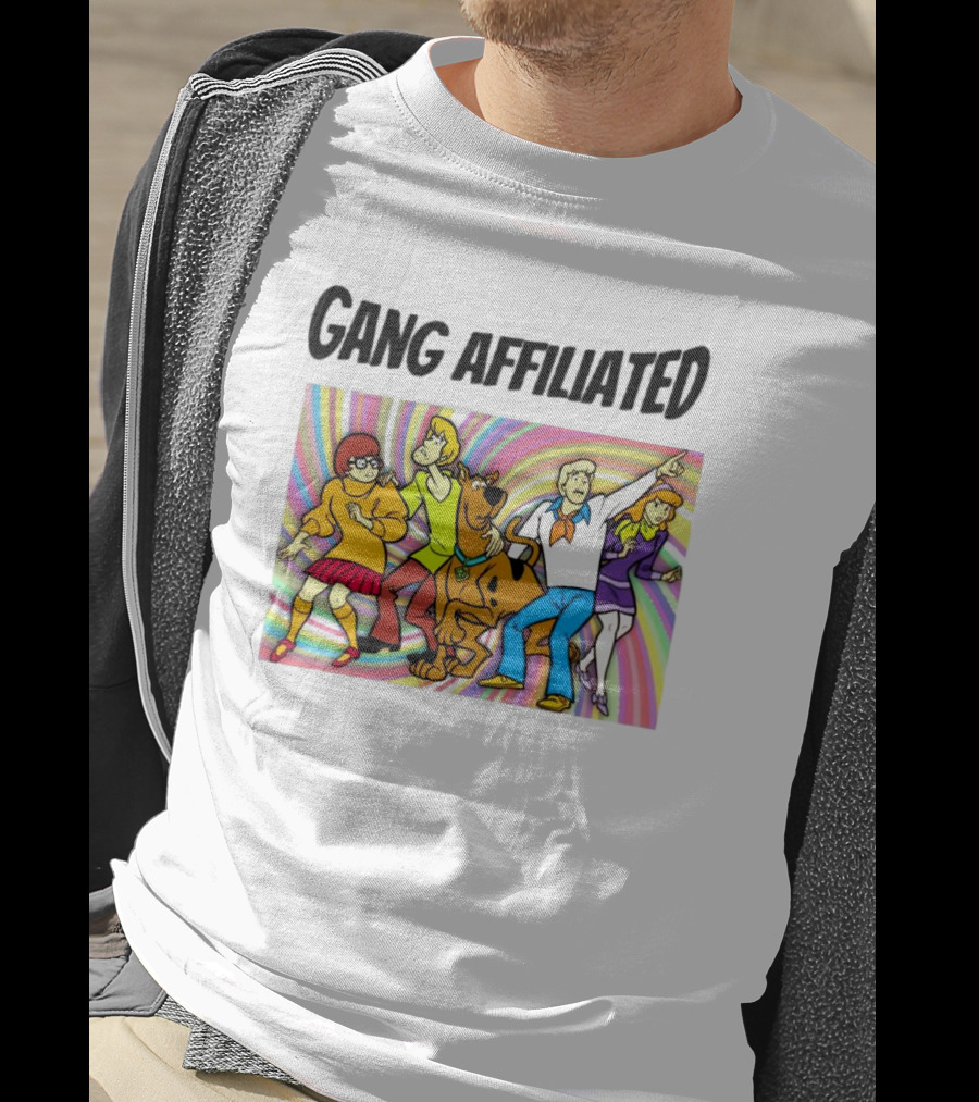 Gang Affiliated Scooby Doo Group Psychedelic Background T-Shirt