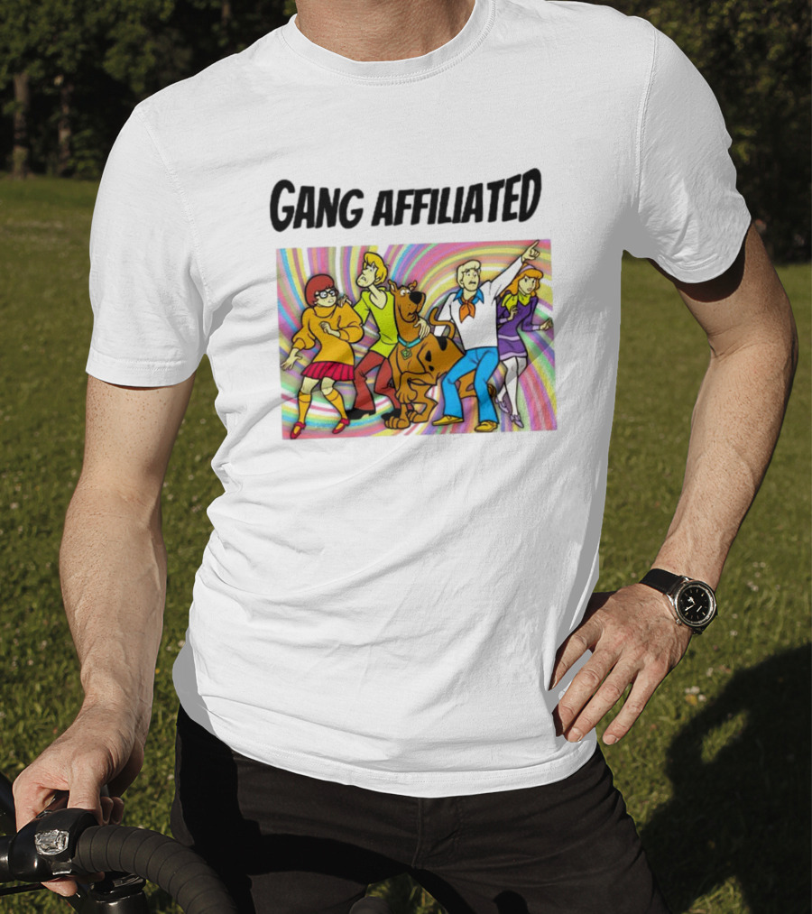 Gang Affiliated Scooby Doo Group Psychedelic Background T-Shirt