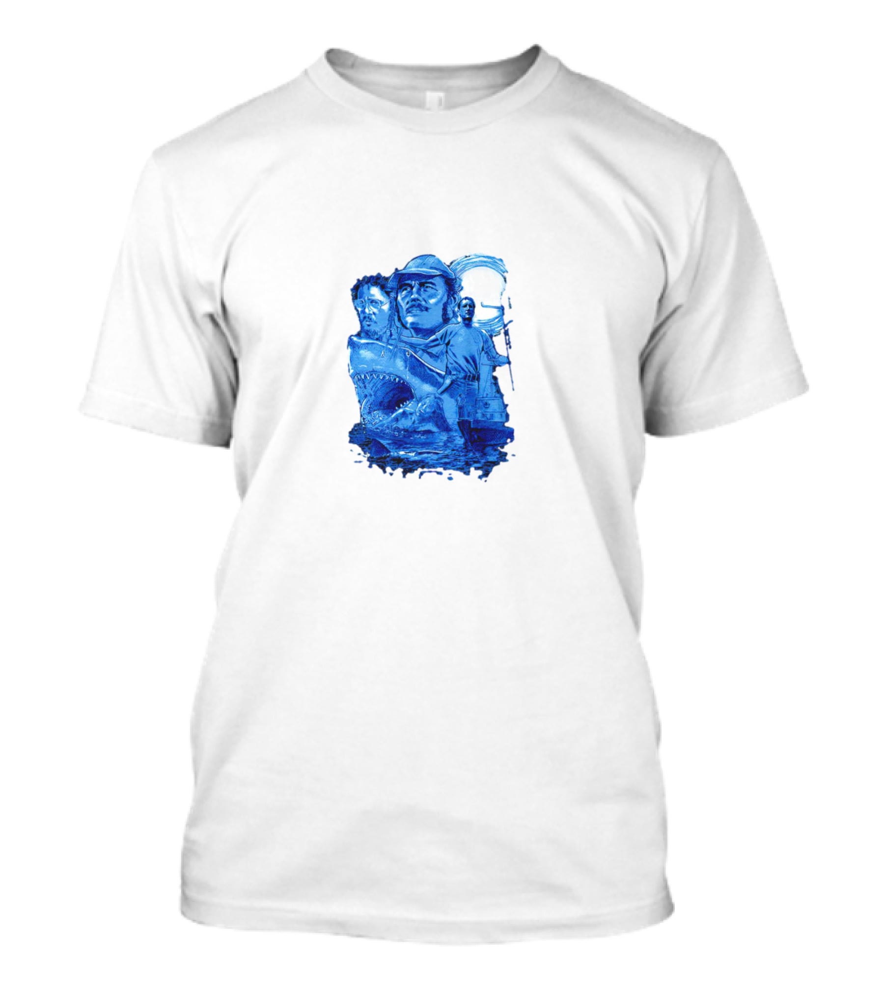 Jaws Bigger Boat Movie Characters And Shark Scene T-Shirt