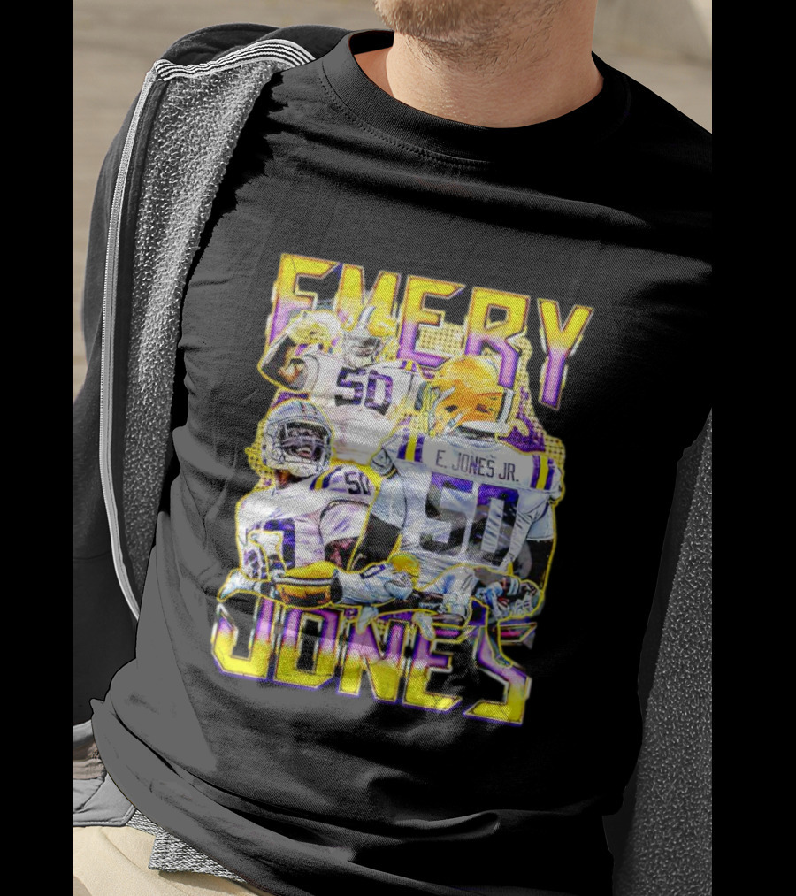 Emery Jones Jr. 50 LSU Tigers Football T-Shirt