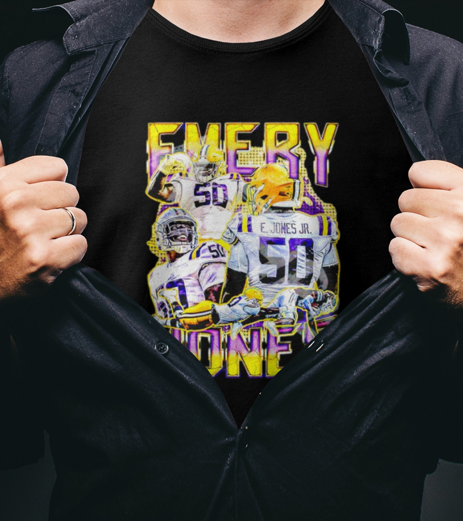 Emery Jones Jr. 50 LSU Tigers Football T-Shirt