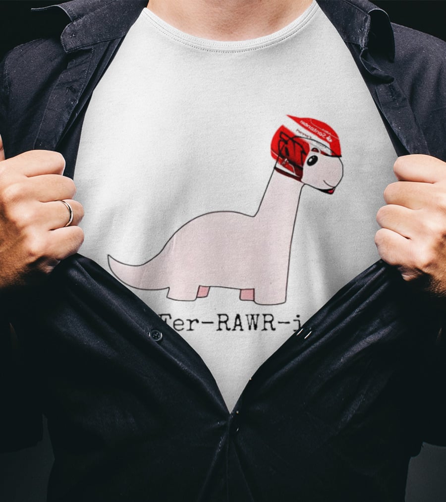 Fer-Rawr-i Dino With Racing Helmet T-Shirt