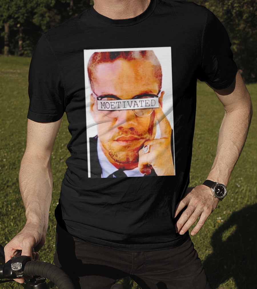 Malcolm X Moetivated Glasses Motif T-Shirt