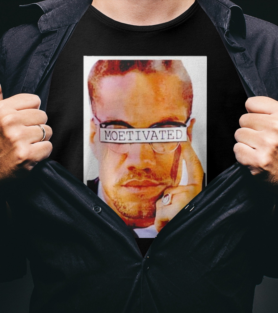 Malcolm X Moetivated Glasses Motif T-Shirt