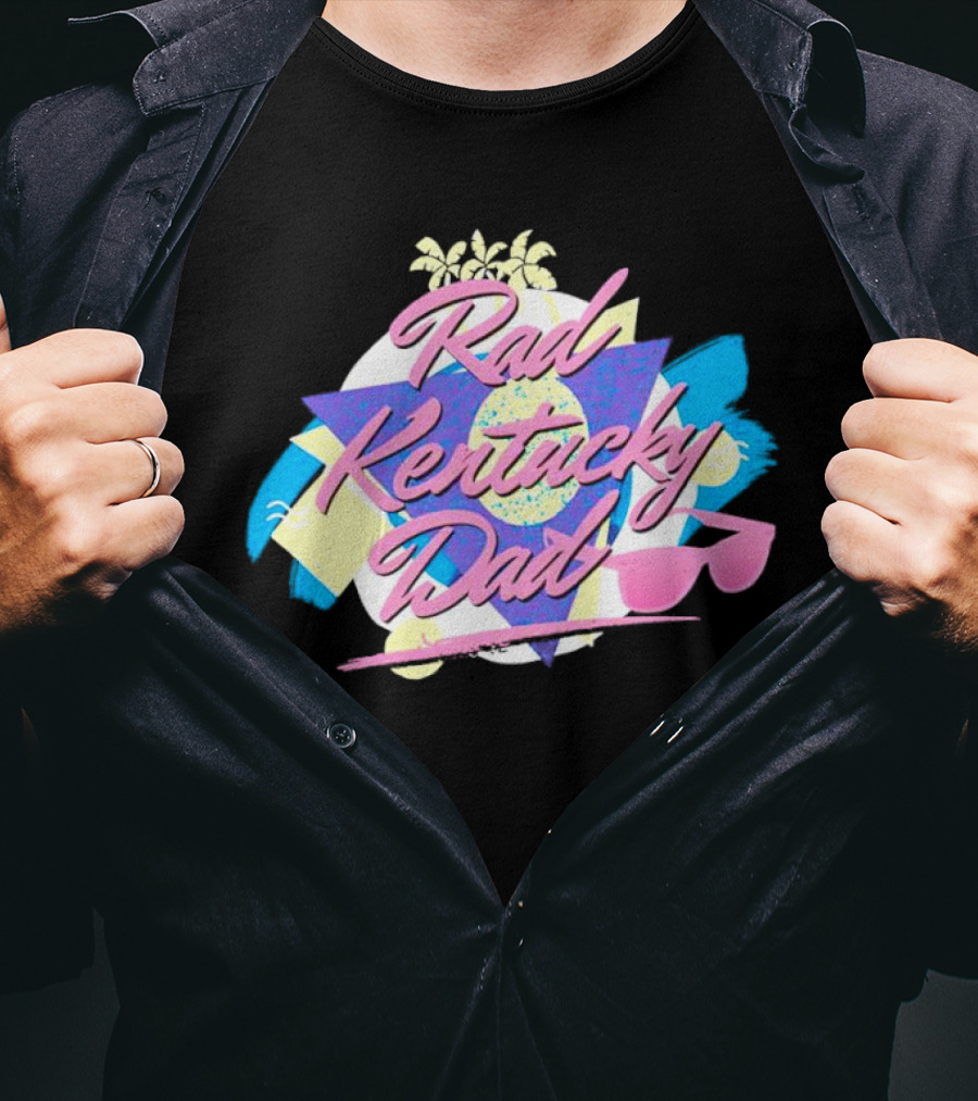 Rad Kentucky Dad 90’s Retro Palm Trees And Sunglasses Vibe T-Shirt