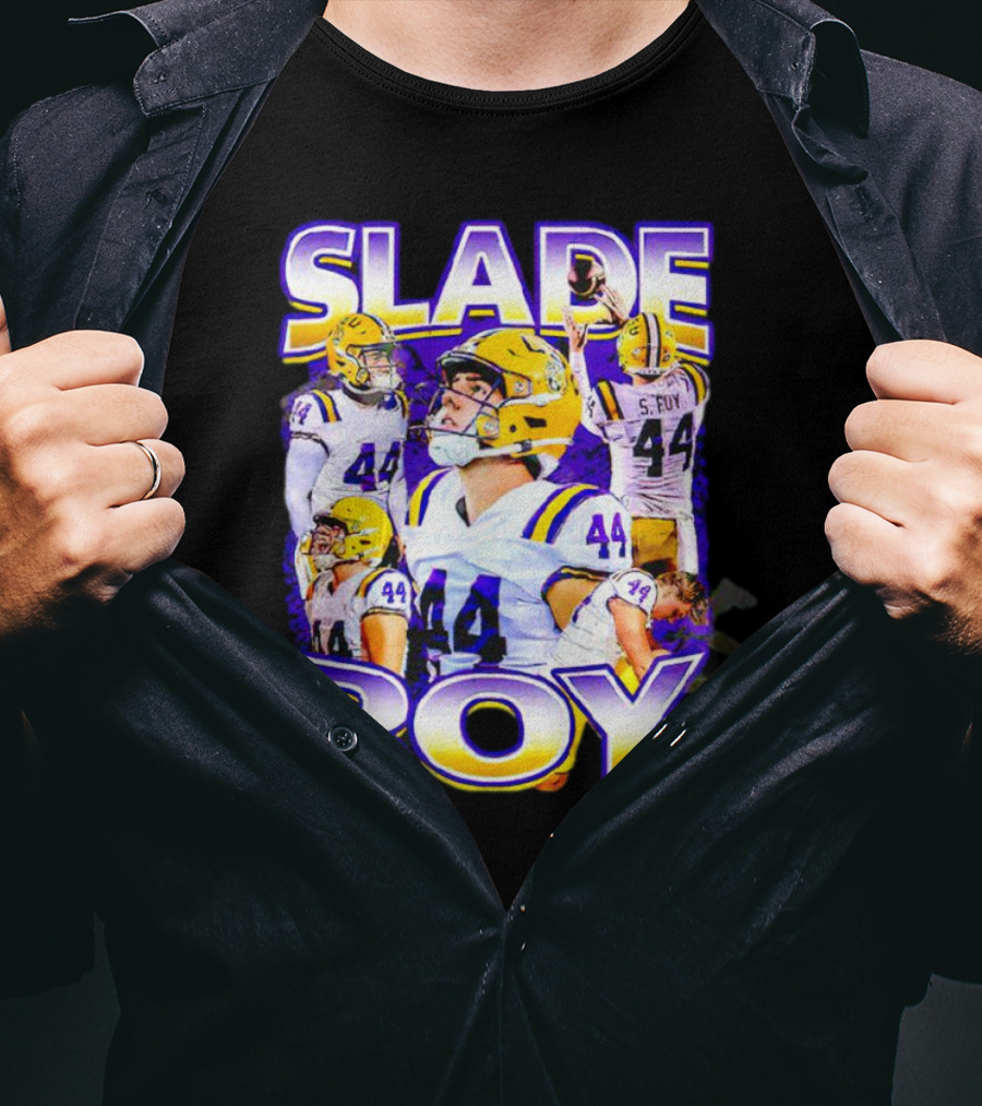 Slade Roy Number 44 LSU Tigers Football Promotion T-Shirt