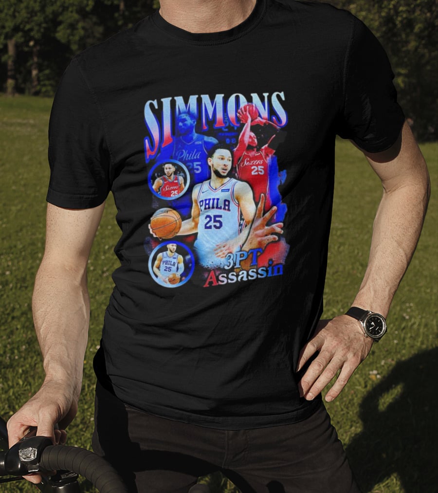 Simmons 3 Pt Assassin Philadelphia 25 Basketball Player T-Shirt