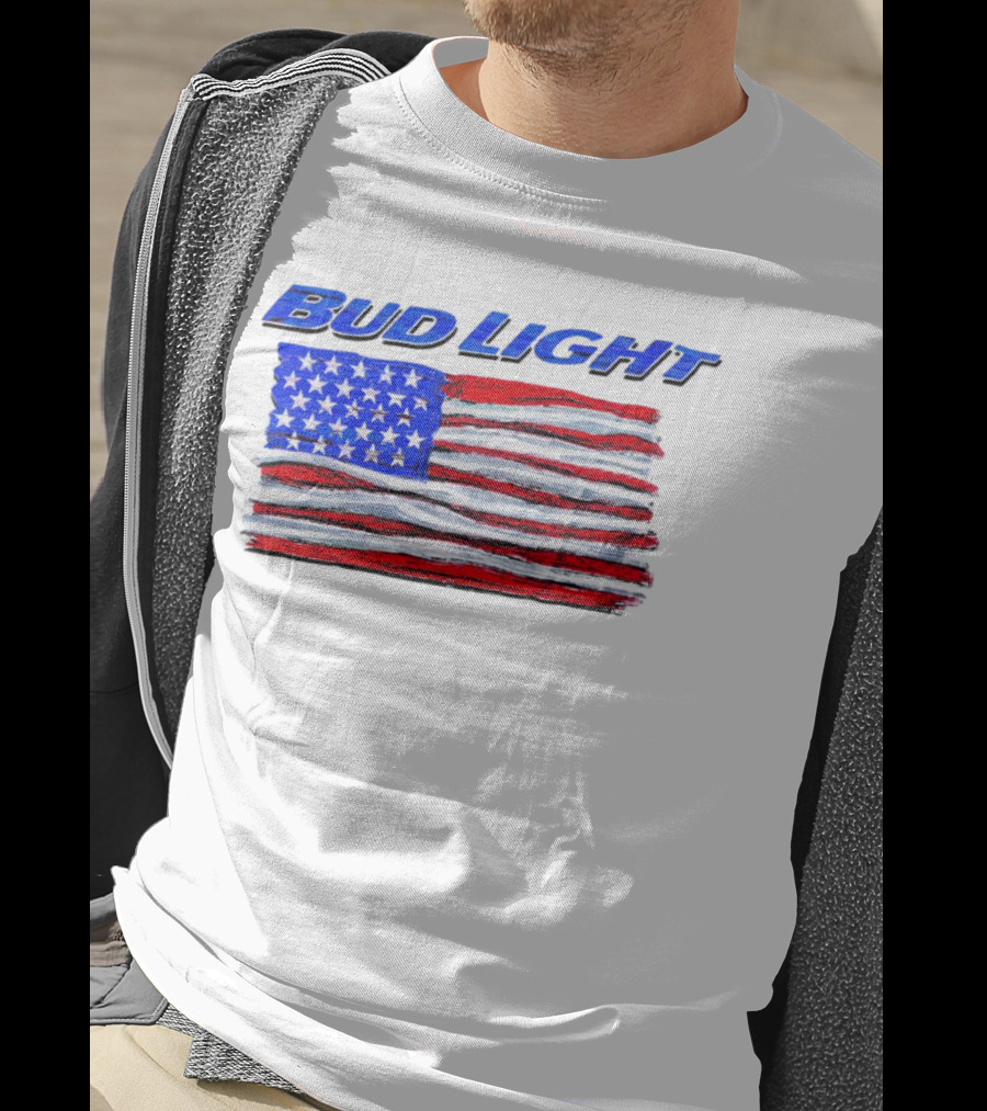 Bud Light American Flag Stars And Stripes Patriotic T-Shirt