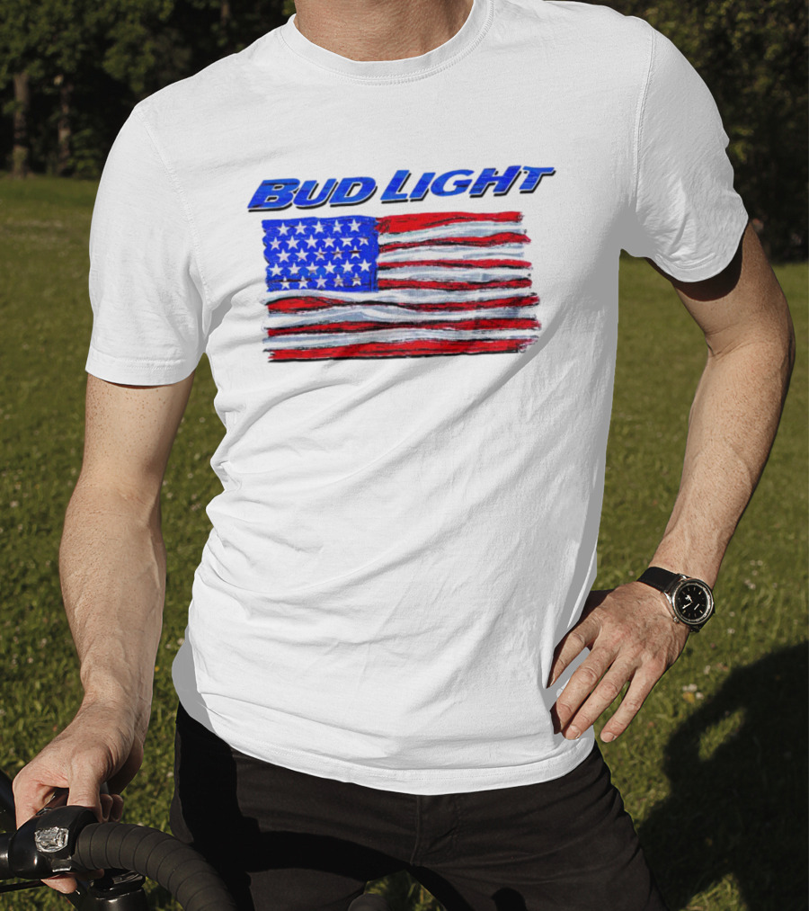 Bud Light American Flag Stars And Stripes Patriotic T-Shirt