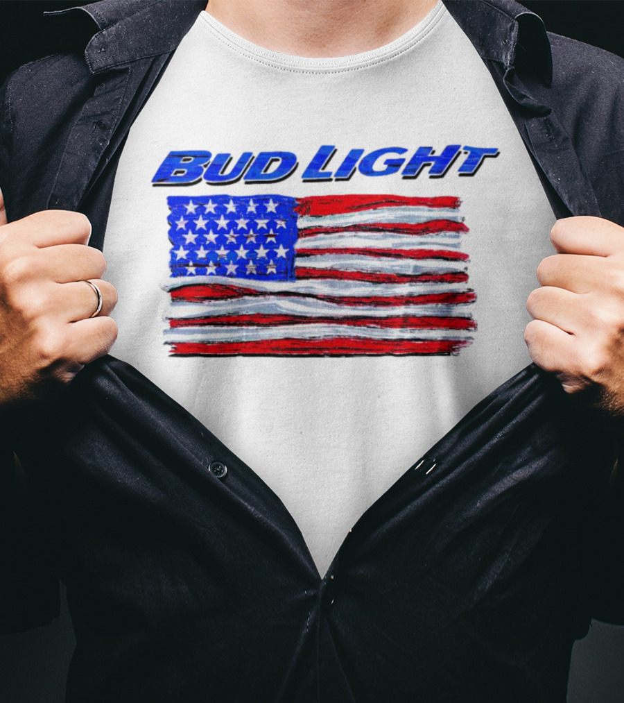 Bud Light American Flag Stars And Stripes Patriotic T-Shirt