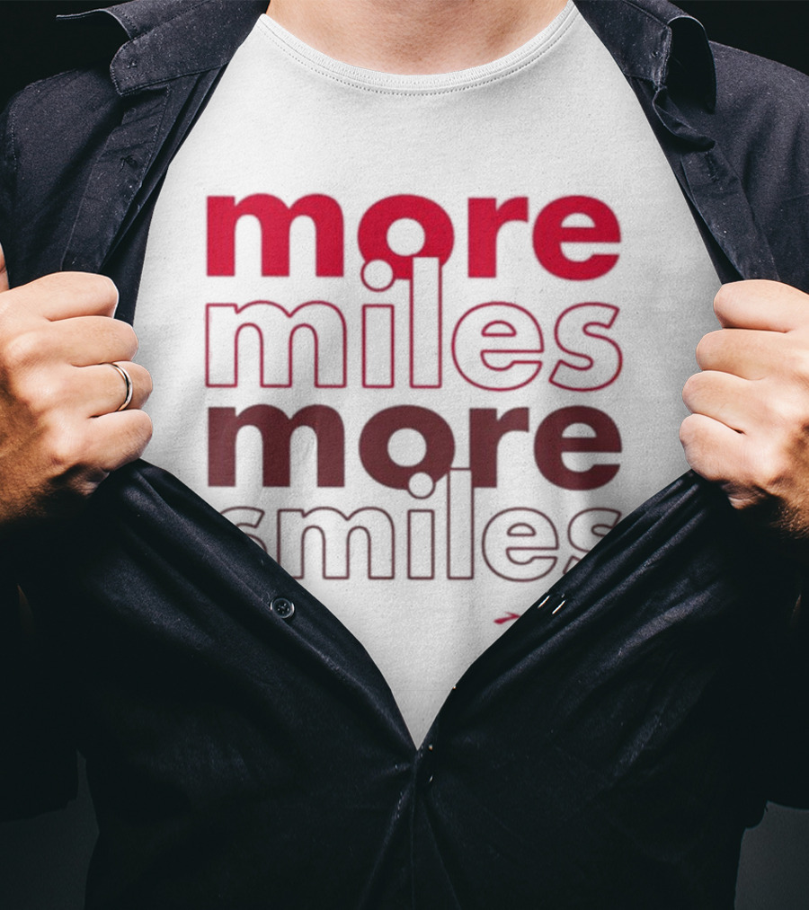 More Miles More Smiles Brooks Running Motivation T-Shirt