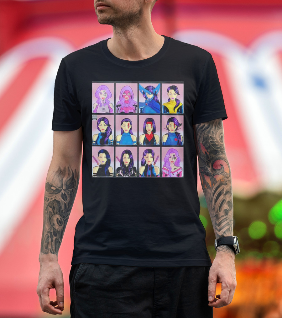 Psylocke Evolution Twelve Iconic Looks T-Shirt