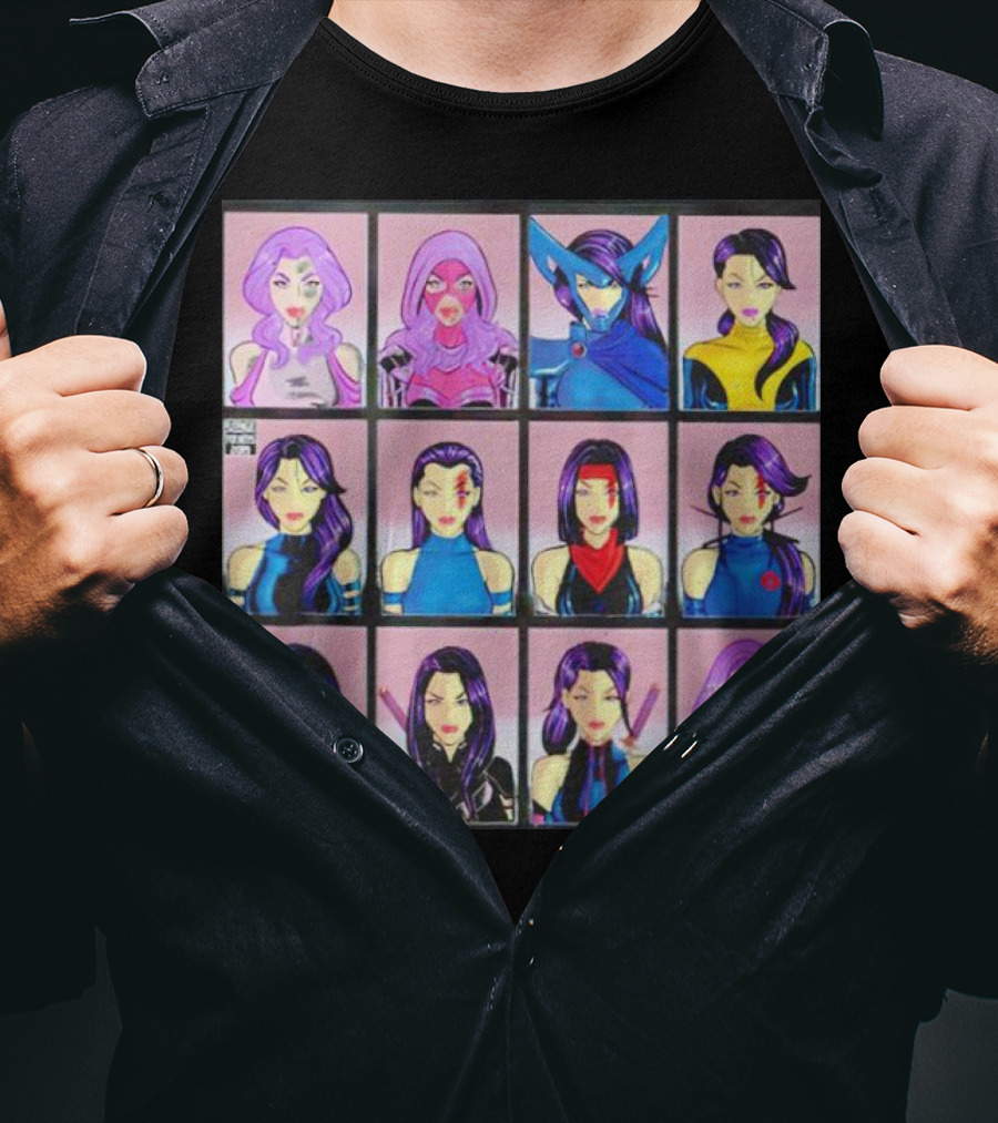 Psylocke Evolution Twelve Iconic Looks T-Shirt