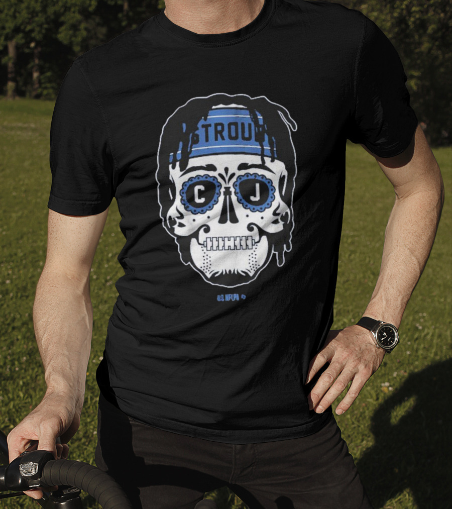 C.J. Stroud Sugar Skull Blue Bandana T-Shirt