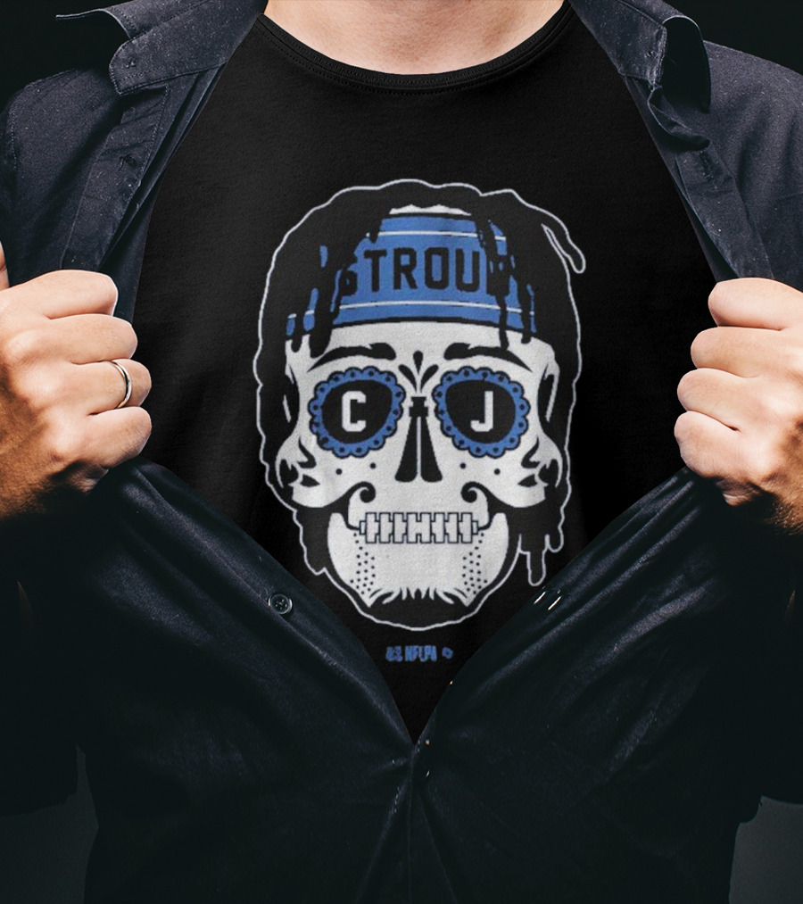 C.J. Stroud Sugar Skull Blue Bandana T-Shirt