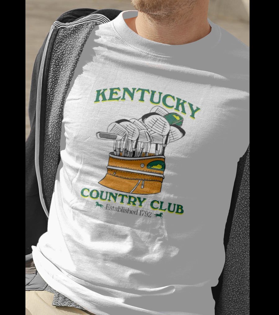 Kentucky Country Club Established 1792 Golf Bag And Clubs T-Shirt