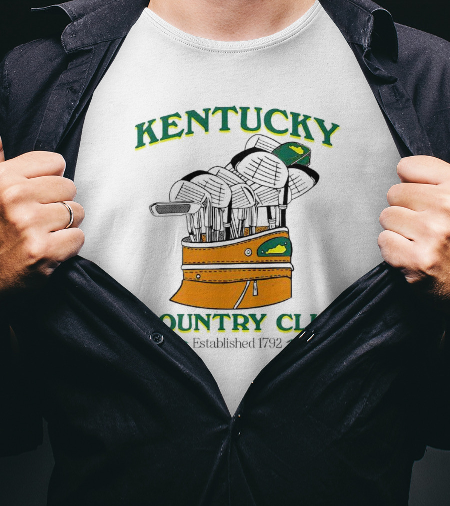 Kentucky Country Club Established 1792 Golf Bag And Clubs T-Shirt