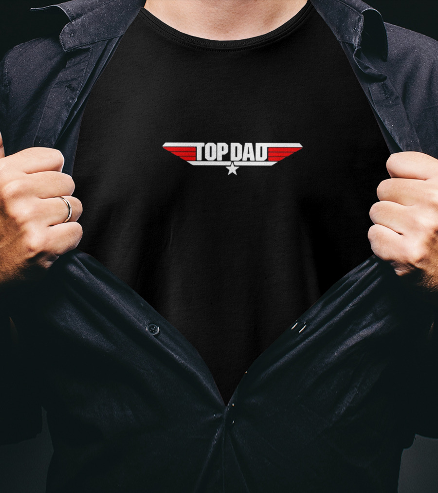 Top Dad Logo Parody With Wings And Star T-Shirt