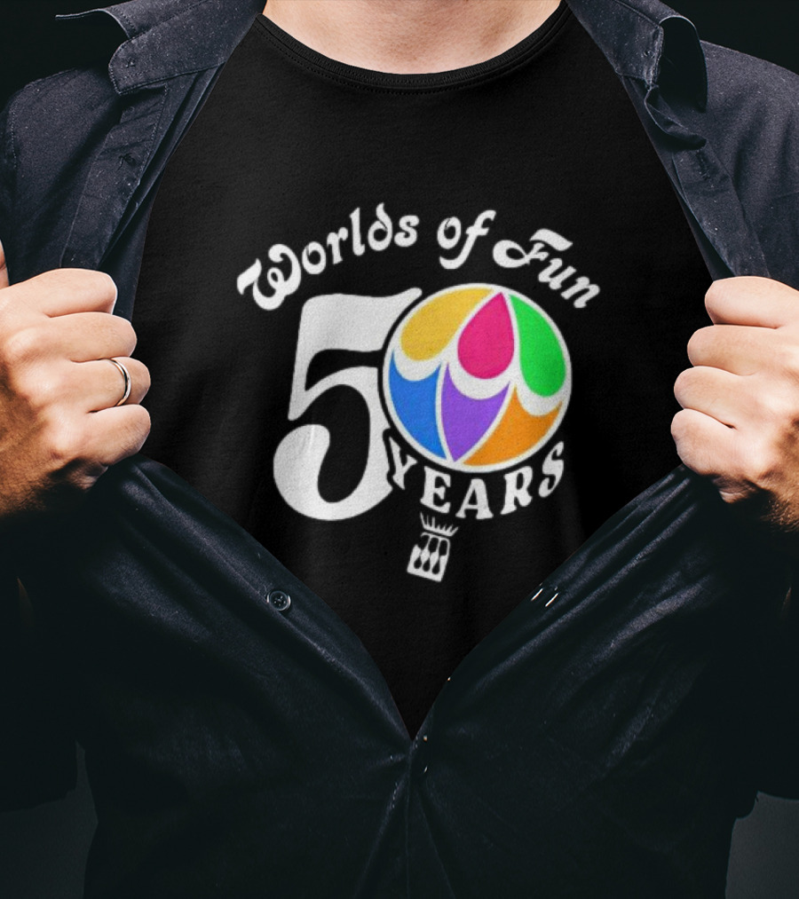 Worlds Of Fun 50 Years Celebration Colorful Balloon T-Shirt