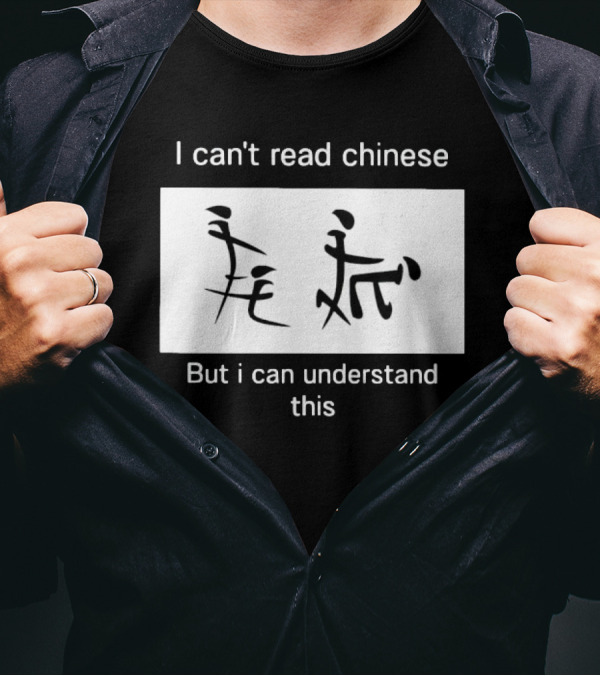 I Can't Read Chinese But I Can Understand This Humorous Pictorial Characters T-Shirt