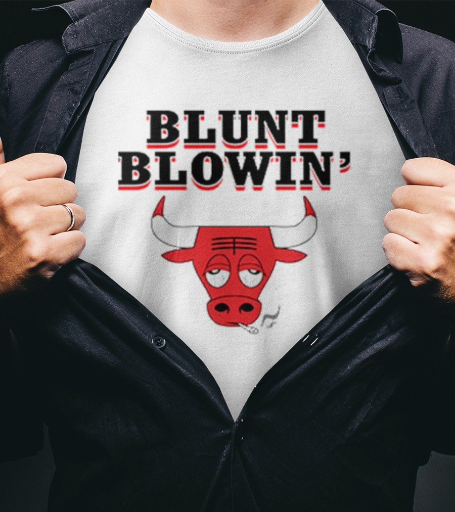 Blunt Blowin’ Bulls Smoking Red Bulls T-Shirt