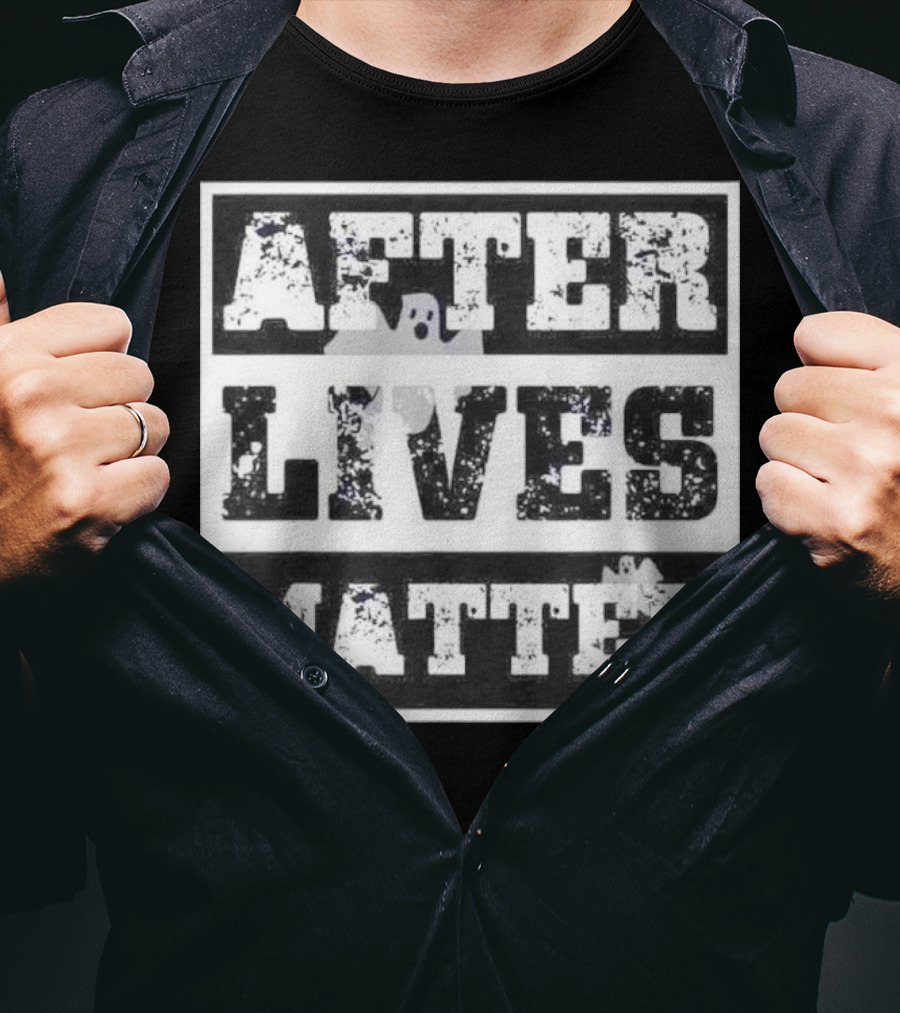 Boo After Lives Matter Ghosts Textured Halloween T-Shirt