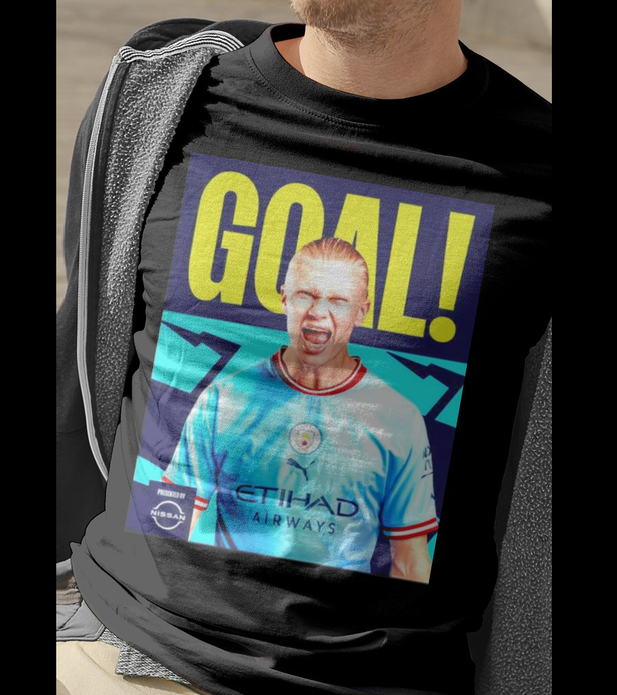 GOAL Erling Haaland Manchester City Etihad Airways Presented By Nissan T-Shirt