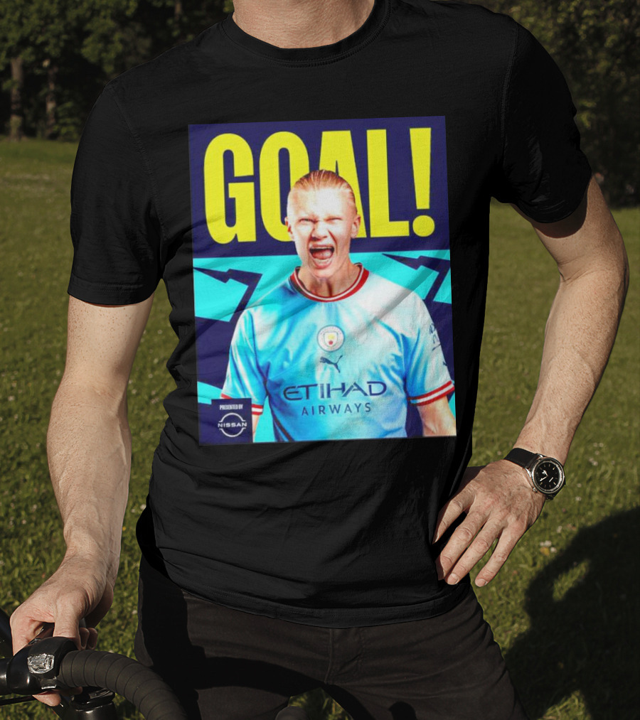 GOAL Erling Haaland Manchester City Etihad Airways Presented By Nissan T-Shirt