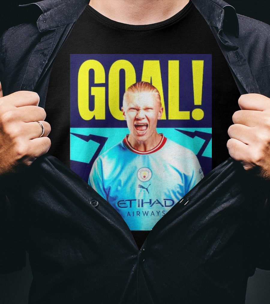 GOAL Erling Haaland Manchester City Etihad Airways Presented By Nissan T-Shirt