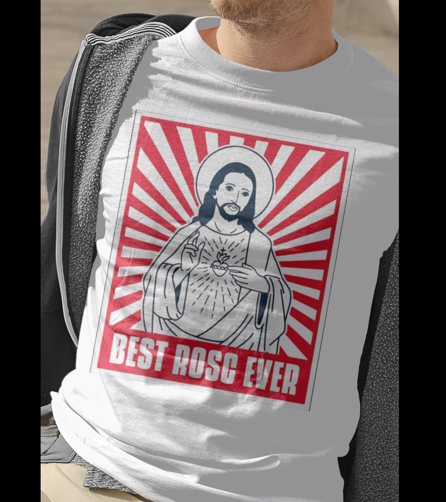 Jesus Best Rosc Ever Iconic Sacred Heart Red Sunburst T-Shirt