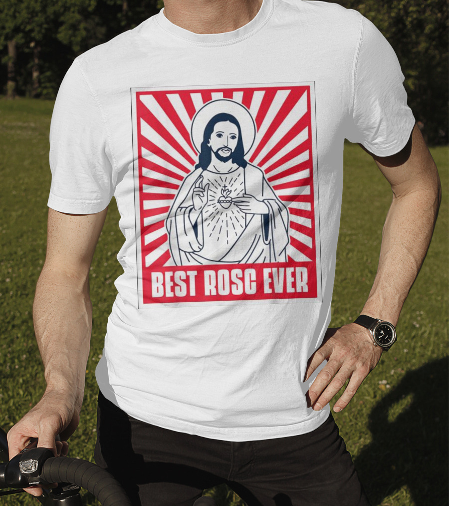 Jesus Best Rosc Ever Iconic Sacred Heart Red Sunburst T-Shirt