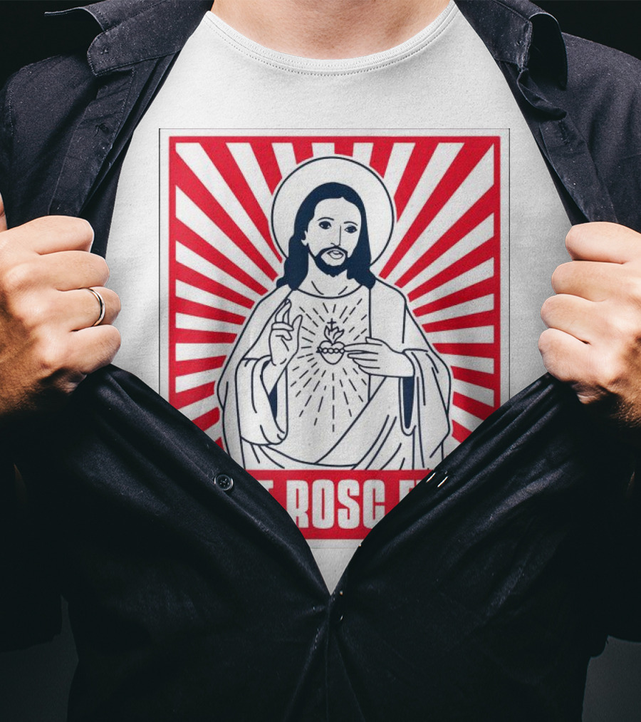 Jesus Best Rosc Ever Iconic Sacred Heart Red Sunburst T-Shirt