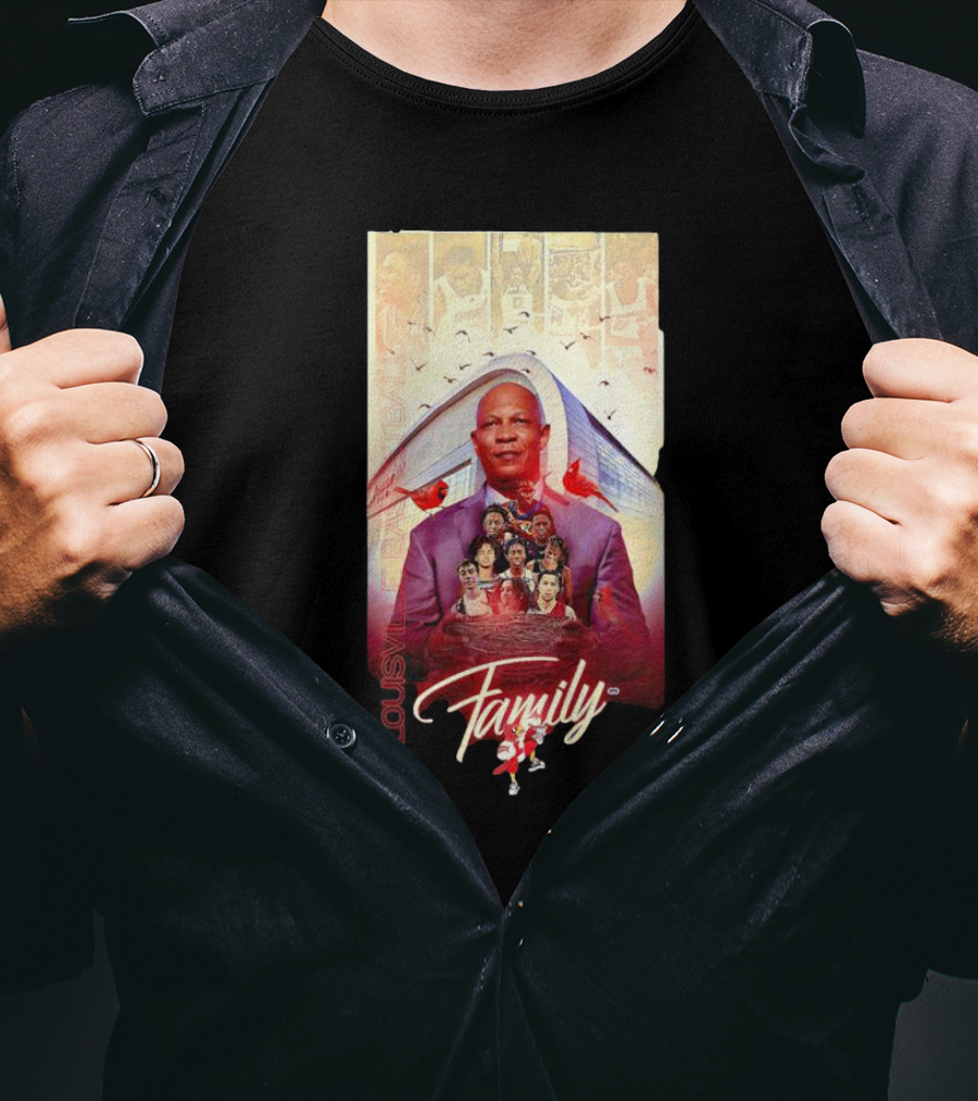 Louisville Basketball Family Collage With Cardinals And Players T-Shirt