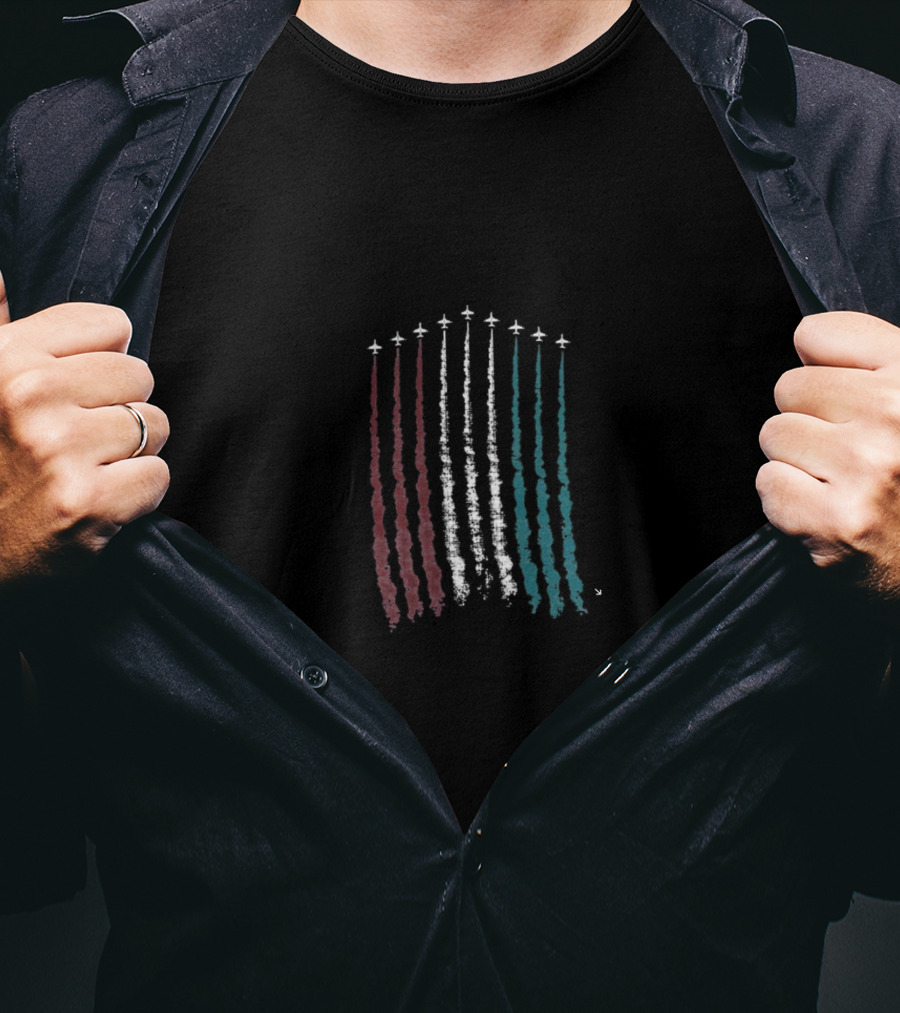 Red White Blue Air Force Flyover Formation T-Shirt